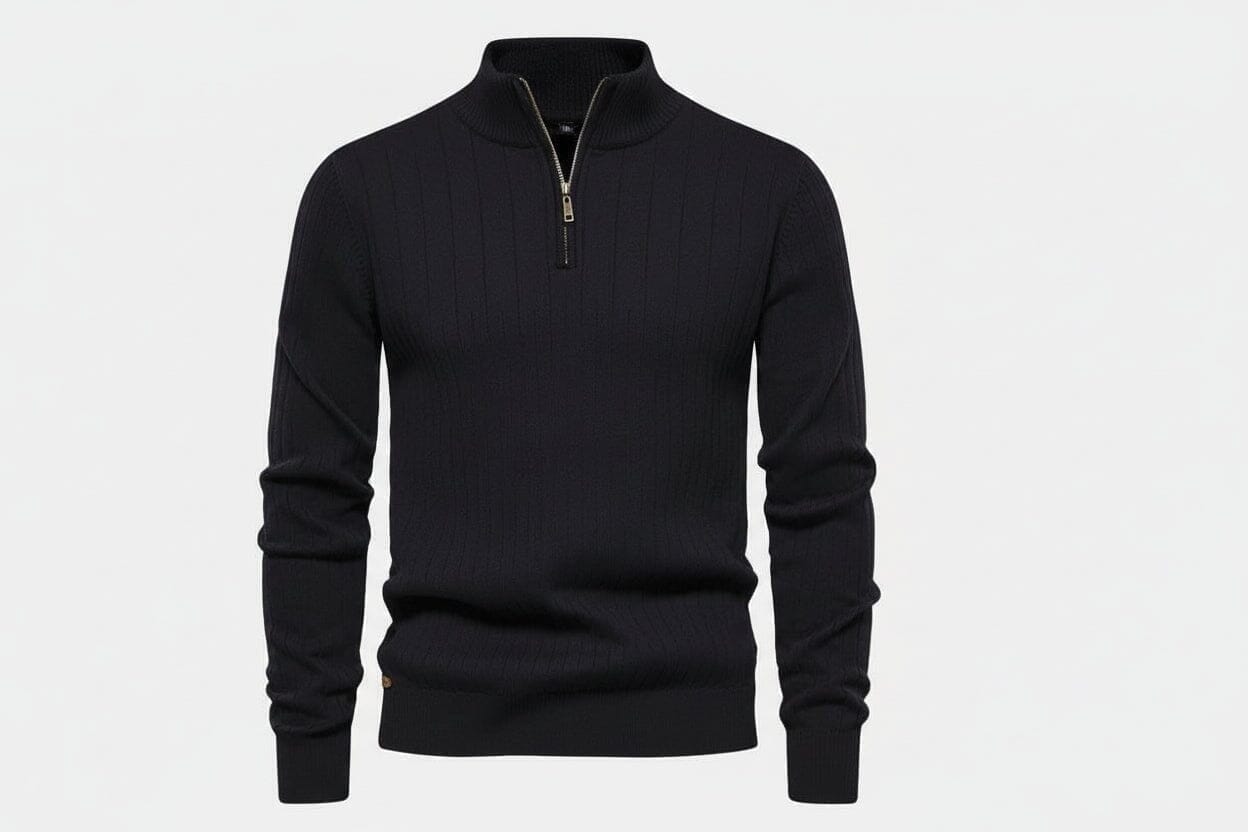 Zip Classic Strickpullover Vandhlr Schwarz S 