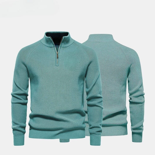 Zip Zopfstrick Woll-Pullover RL Zip Cable-Knit Wool Knit Sweater Vandhlr Grün S 